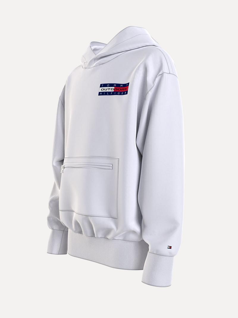 Fiú Tommy Hilfiger Organic Pamut Expedition Hoodies Fehér | HU 2116UZG